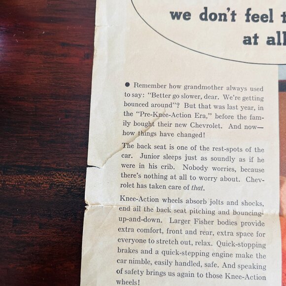 Vintage 1939 Chevrolet Master Six Sedan Magazine Newspaper Print Advertisement - Picture 4 of 5